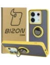 Bizon Case Hybrid Ring Xiaomi Poco X6 / Xiaomi Redmi Note 13 Pro 5G fumuriu cu un cadru galben