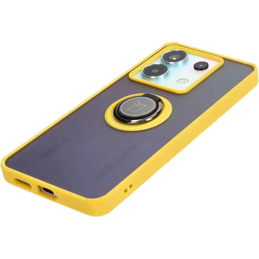 Wholesale Bizon Case Hybrid Ring Xiaomi Poco X6 / Xiaomi Redmi Note 13 Pro 5G smoky with a yellow frame - BIZ5222 - {ean13} - Hurt