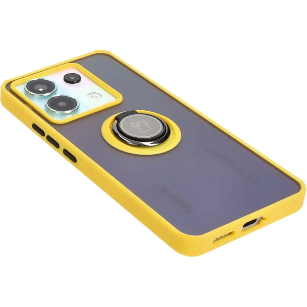 Wholesale Bizon Case Hybrid Ring Xiaomi Poco X6 / Xiaomi Redmi Note 13 Pro 5G smoky with a yellow frame - BIZ5222 - {ean13} - Hurt