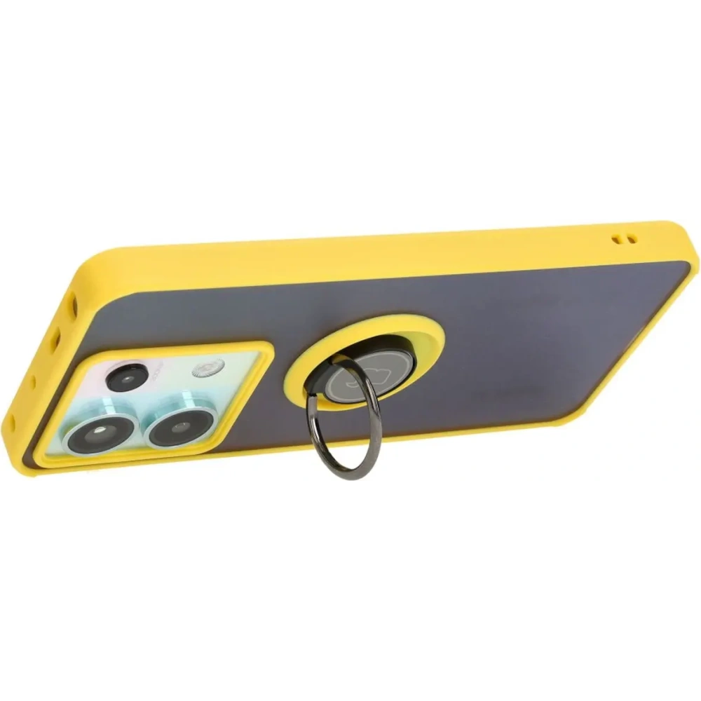 Wholesale Bizon Case Hybrid Ring Xiaomi Poco X6 / Xiaomi Redmi Note 13 Pro 5G smoky with a yellow frame - BIZ5222 - {ean13} - Hurt