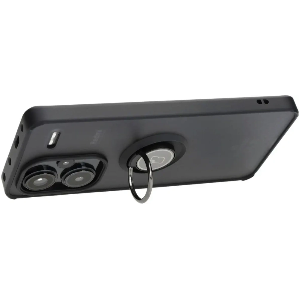 Hurtownia GSM - Etui s úchytem na prst Bizon Case Hybrid Ring do Xiaomi Redmi Note 13 Pro+ 5G kouřové s černým rámečkem - BIZ4652 - {ean13} - Hurt