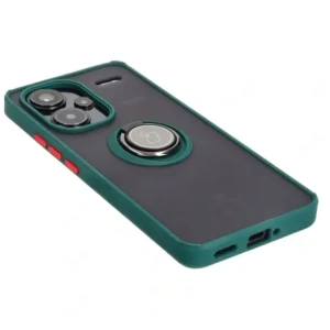 Wholesale Bizon Case Hybrid Ring Xiaomi Redmi Note 13 Pro+ 5G smoky with a dark green frame - BIZ5224 - {ean13} - Hurt