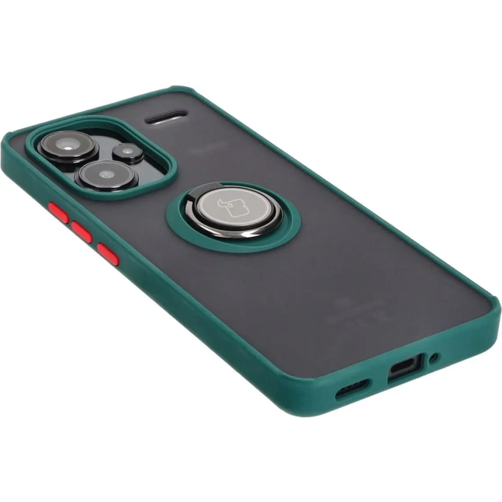 Wholesale Bizon Case Hybrid Ring Xiaomi Redmi Note 13 Pro+ 5G smoky with a dark green frame - BIZ5224 - {ean13} - Hurt
