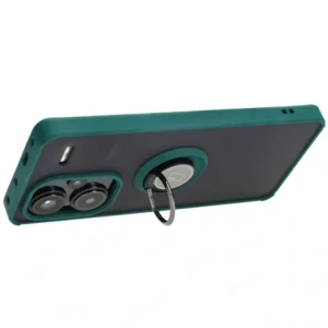 Wholesale Bizon Case Hybrid Ring Xiaomi Redmi Note 13 Pro+ 5G smoky with a dark green frame - BIZ5224 - {ean13} - Hurt
