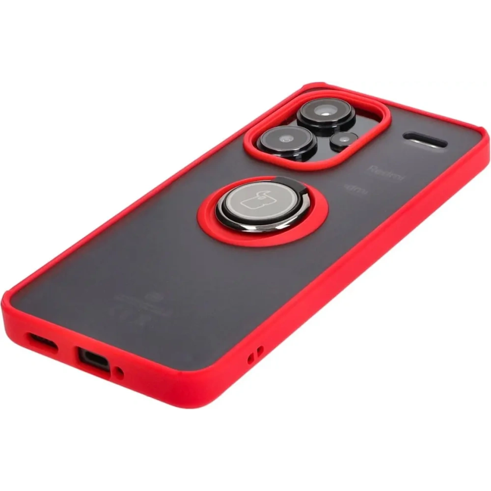 Hurtownia GSM - Bizon Case Hybrid Ring Xiaomi Redmi Note 13 Pro+ 5G füstös piros kerettel - BIZ4654 - {ean13} - Hurt