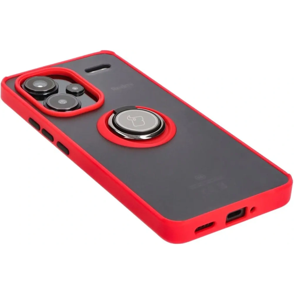 Hurtownia GSM - Bizon Case Hybrid Ring Xiaomi Redmi Note 13 Pro+ 5G füstös piros kerettel - BIZ4654 - {ean13} - Hurt