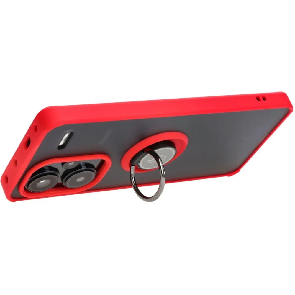 Hurtownia GSM - Bizon Case Hybrid Ring Xiaomi Redmi Note 13 Pro+ 5G füstös piros kerettel - BIZ4654 - {ean13} - Hurt