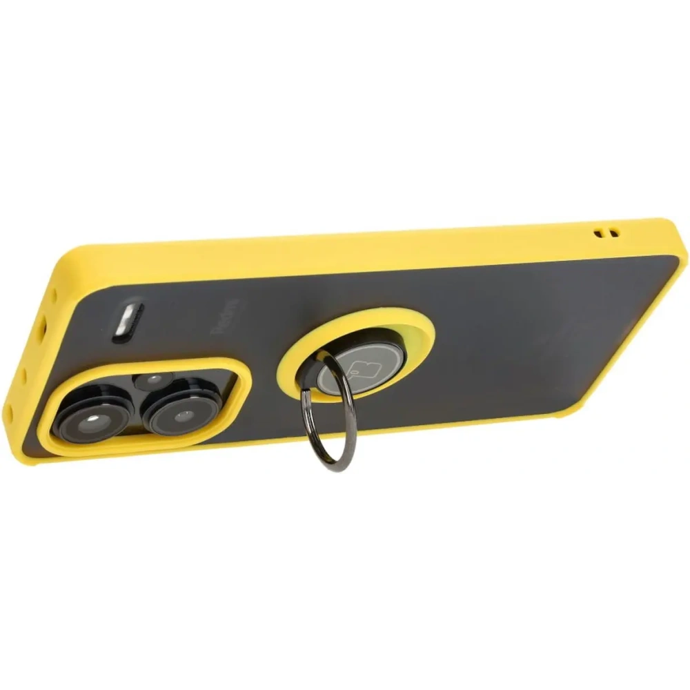 Wholesale Bizon Case Hybrid Ring Xiaomi Redmi Note 13 Pro+ 5G smoky with a yellow frame - BIZ4656 - {ean13} - Hurt