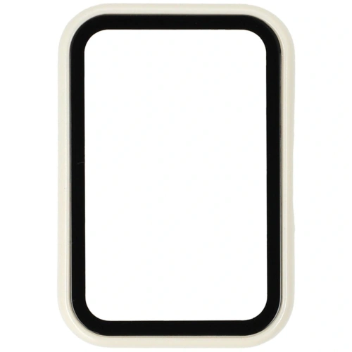 Etui Bizon Case+Glass Watch do Samsung Galaxy Fit 3 beżowe