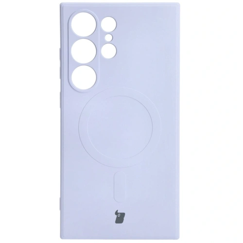 Etui Bizon Case Silicone Magnetic Sq do Samsung Galaxy S24 Ultra jasnofioletowe