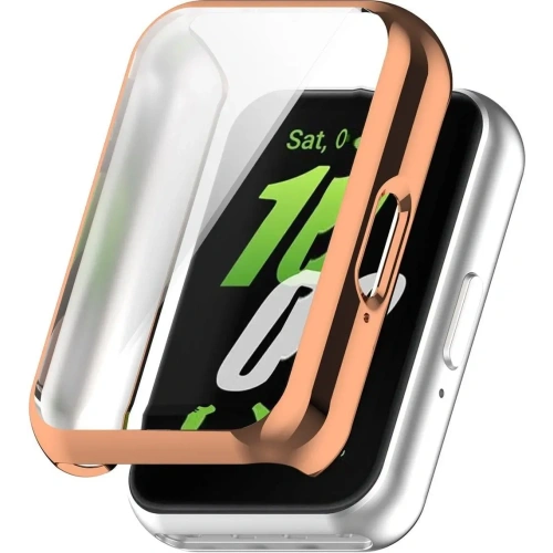Etui z osłoną ekranu Bizon Case Watch Felipe do Samsung Galaxy Fit 3 różowozłote