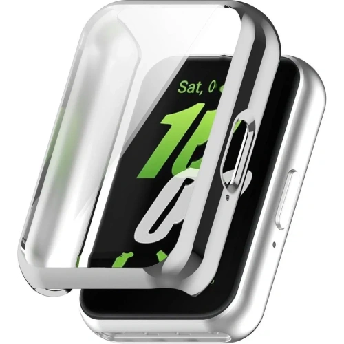 Etui z osłoną ekranu Bizon Case Watch Felipe do Samsung Galaxy Fit 3 srebrne