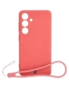 Etui Bizon Case Silicone Magnetic Sq do Samsung Galaxy S24 špinavě růžová