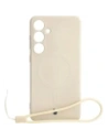 Etui Bizon Case Silicone Magnetic Sq do Samsung Galaxy S24 Plus beżowe