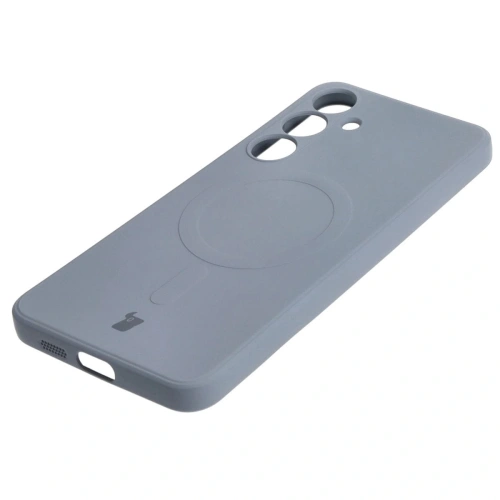 Etui Bizon Case Silicone Magnetic Sq do Samsung Galaxy S24 Plus szare