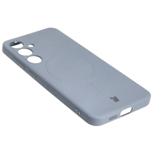 Etui Bizon Case Silicone Magnetic Sq do Samsung Galaxy S24 Plus szare