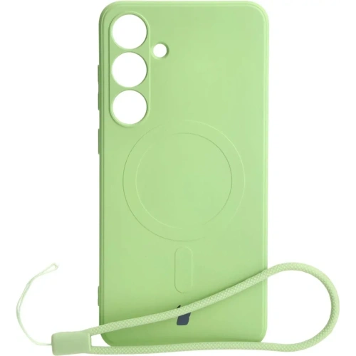 Etui Bizon Case Silicone Magnetic Sq do Samsung Galaxy S24 Plus jasnozielone