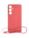 Etui Bizon Case Silicone Magnetic Sq do Samsung Galaxy S24 Plus brudny róż