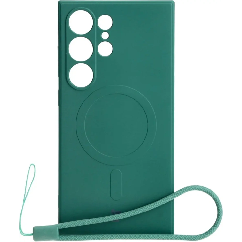 Hurtownia GSM - Etui Bizon Case Silicone Magnetic Sq do Samsung Galaxy S24 Ultra tmavě zelené - BIZ5265 - {ean13} - Hurt