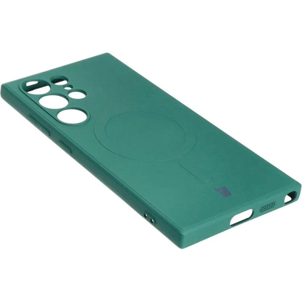Hurtownia GSM - Etui Bizon Case Silicone Magnetic Sq do Samsung Galaxy S24 Ultra tmavě zelené - BIZ5265 - {ean13} - Hurt