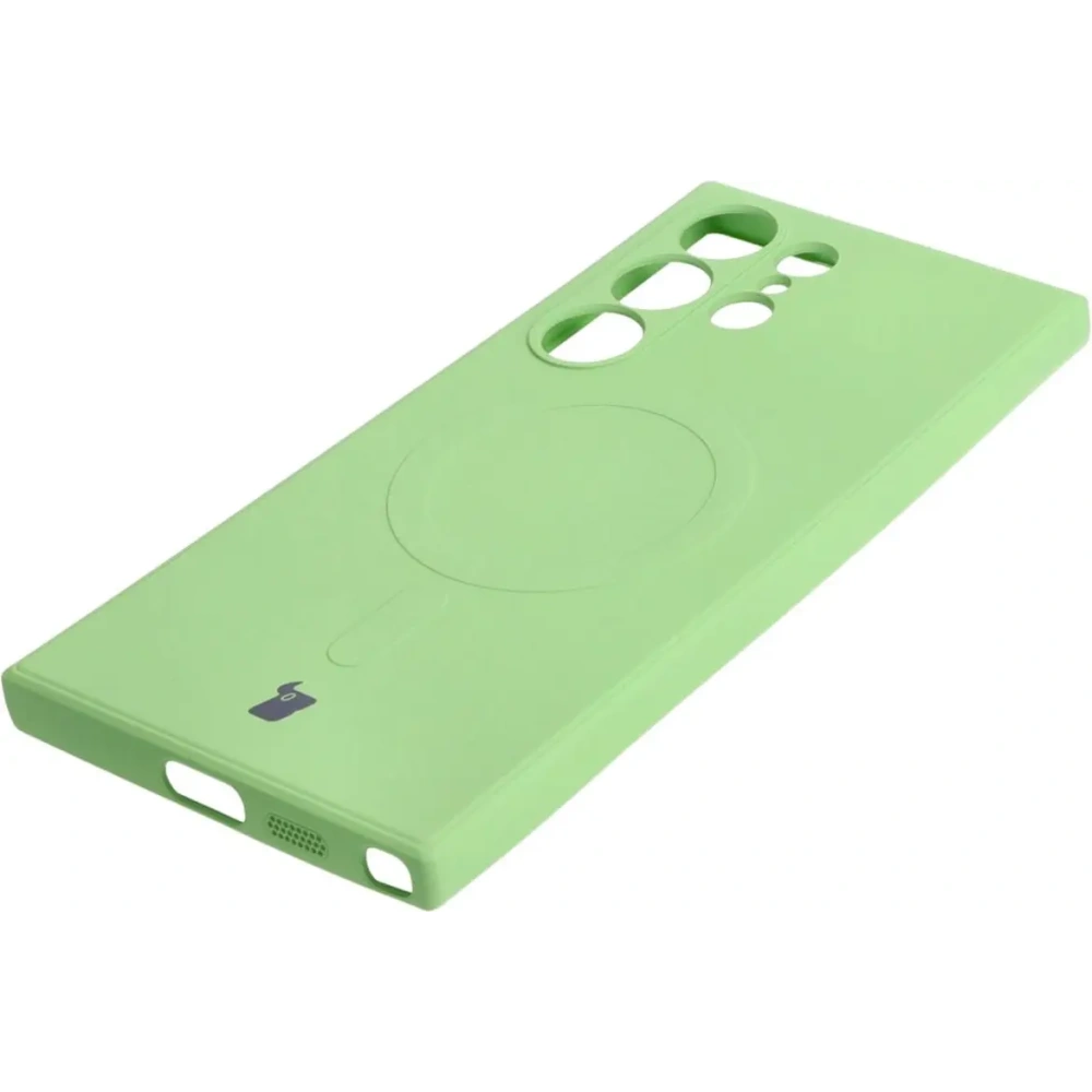 Hurtownia GSM - Etui Bizon Case Silicone Magnetic Sq do Samsung Galaxy S24 Ultra jasnozielone - BIZ5267 - {ean13} - Hurt