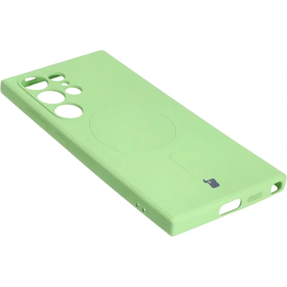 Hurtownia GSM - Etui Bizon Case Silicone Magnetic Sq do Samsung Galaxy S24 Ultra jasnozielone - BIZ5267 - {ean13} - Hurt