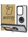 Bizon Case Hybrid Ring Xiaomi Poco M6 Pro 4G / Xiaomi Redmi Note 13 Pro 4G füstös fekete kerettel