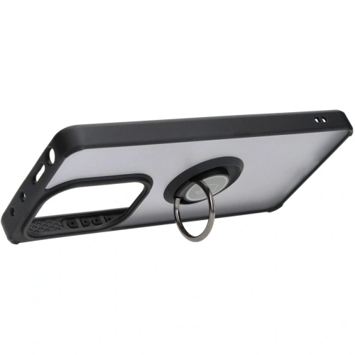 Etui z uchwytem na palec Bizon Case Hybrid Ring do Xiaomi Poco M6 Pro 4G / Xiaomi Redmi Note 13 Pro 4G / LTE / 14S przydymione z czarną ramką