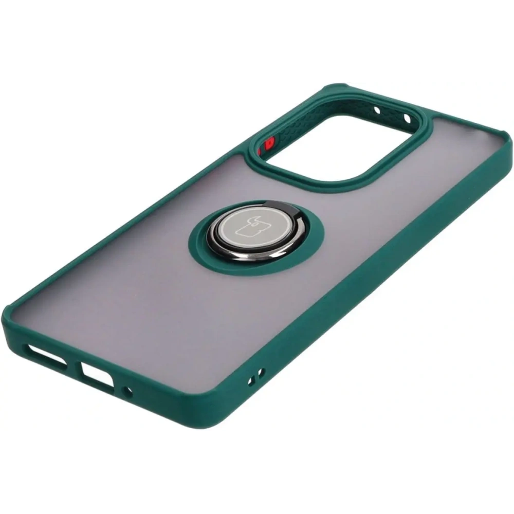 Hurtownia GSM - Bizon Case Hybrid Ring Xiaomi Poco M6 Pro 4G / Xiaomi Redmi Note 13 Pro 4G fumuriu cu un cadru verde închis - BIZ5272 - {ean13} - Hurt
