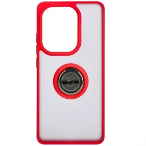 Hurtownia GSM - Etui s úchopem na prst Bizon Case Hybrid Ring do Xiaomi Poco M6 Pro 4G / Xiaomi Redmi Note 13 Pro 4G kouřové s červeným rámem - BIZ5273 - {ean13} - Hurt