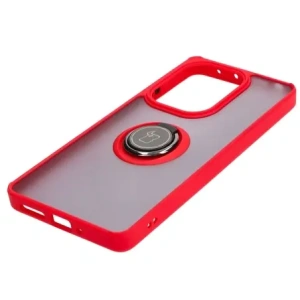 Hurtownia GSM - Etui s úchopem na prst Bizon Case Hybrid Ring do Xiaomi Poco M6 Pro 4G / Xiaomi Redmi Note 13 Pro 4G kouřové s červeným rámem - BIZ5273 - {ean13} - Hurt