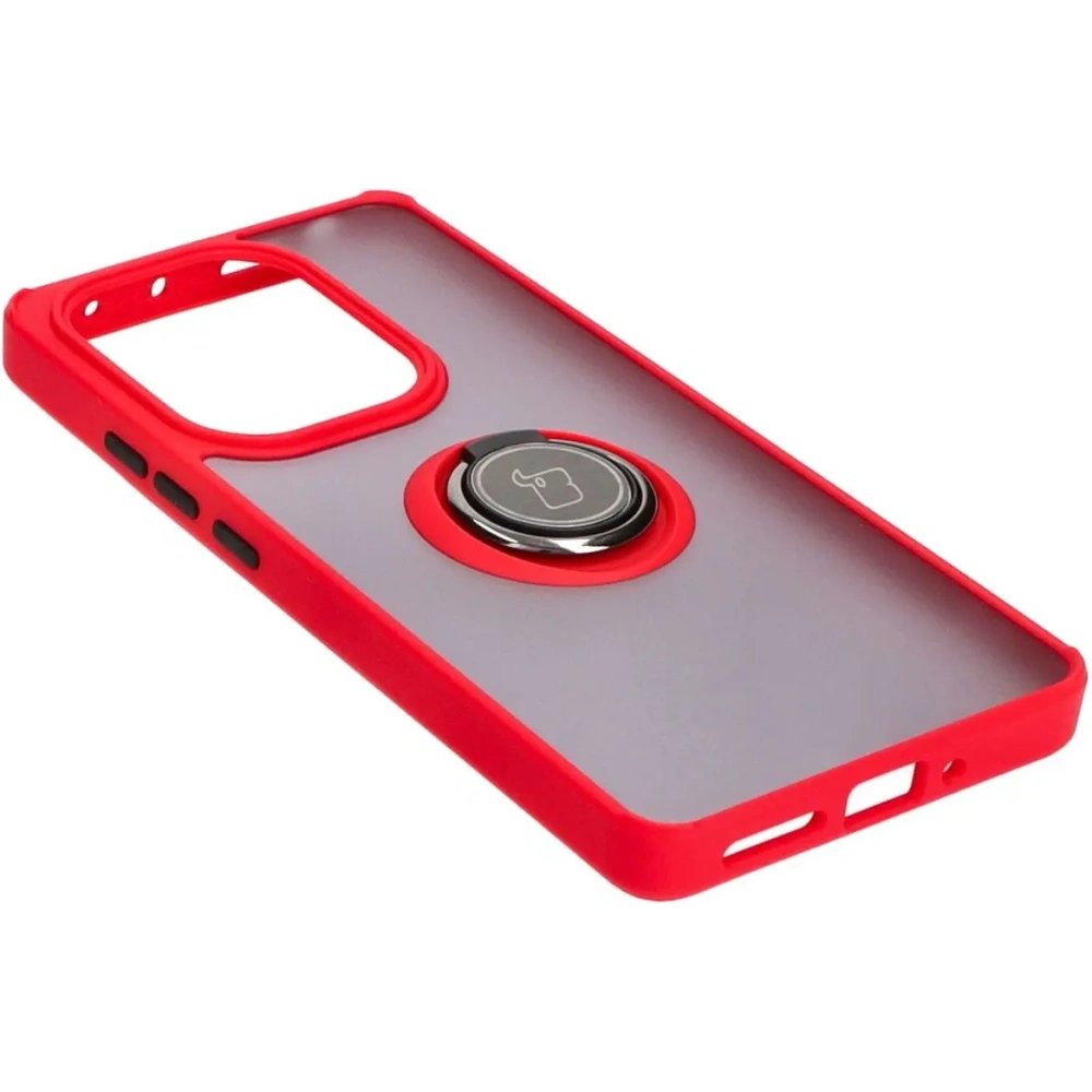 Wholesale Bizon Case Hybrid Ring Xiaomi Poco M6 Pro 4G / Xiaomi Redmi Note 13 Pro 4G / LTE / 14S smoky with a red frame - BIZ5273 - {ean13} - Hurt
