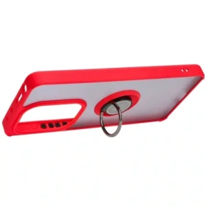 Hurtownia GSM - Etui s úchopem na prst Bizon Case Hybrid Ring do Xiaomi Poco M6 Pro 4G / Xiaomi Redmi Note 13 Pro 4G kouřové s červeným rámem - BIZ5273 - {ean13} - Hurt