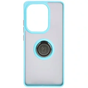 Hurtownia GSM - Bizon Case Hybrid Ring Xiaomi Poco M6 Pro 4G / Xiaomi Redmi Note 13 Pro 4G fumuriu cu un cadru albastru deschis - BIZ5274 - {ean13} - Hurt