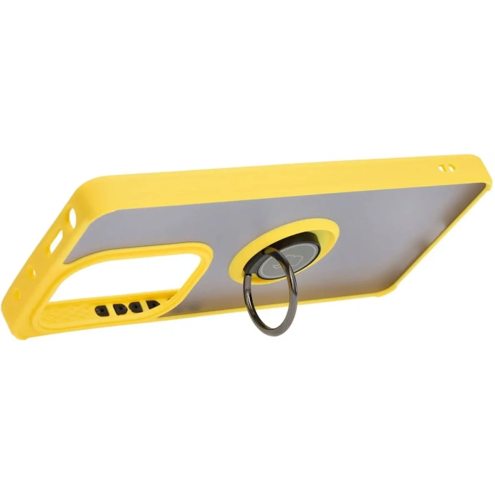 Wholesale Bizon Case Hybrid Ring Xiaomi Poco M6 Pro 4G / Xiaomi Redmi Note 13 Pro 4G / LTE / 14S smoky with a yellow frame - BIZ5275 - {ean13} - Hurt