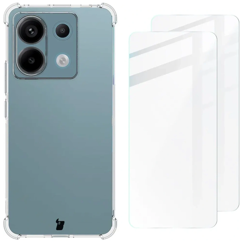 Hurtownia GSM - Caz Bizon Case Clear Pack + 2x sticlă de ecran Xiaomi Poco X6 / Redmi Note 13 Pro 5G transparent - BIZ5286 - {ean13} - Hurt