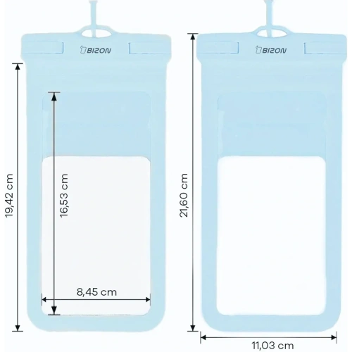 Etui wodoszczelne Bizon Case Hydrowrap [2 PACK] jasnoniebieskie