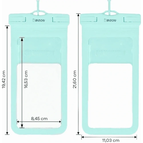 Etui wodoszczelne Bizon Case Hydrowrap [2 PACK] miętowe