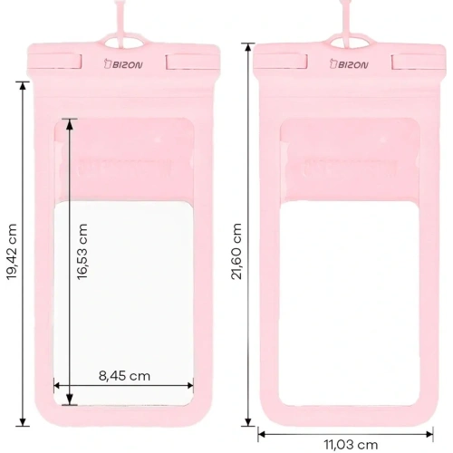 Etui wodoszczelne Bizon Case Hydrowrap [2 PACK] różowe