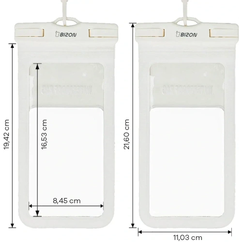 Etui wodoszczelne Bizon Case Hydrowrap [2 PACK] ecru