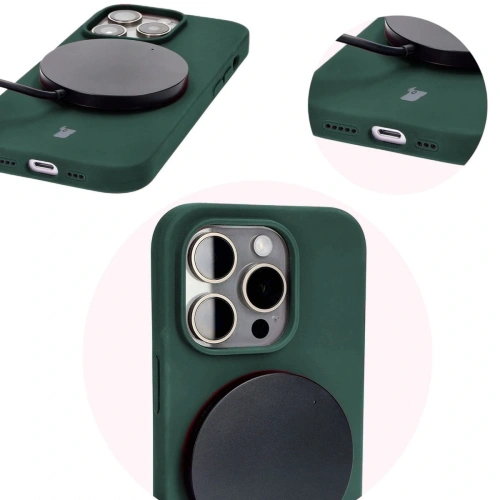 Etui silikonowe do Apple iPhone 14 Pro Bizon Soft Case ciemnozielone