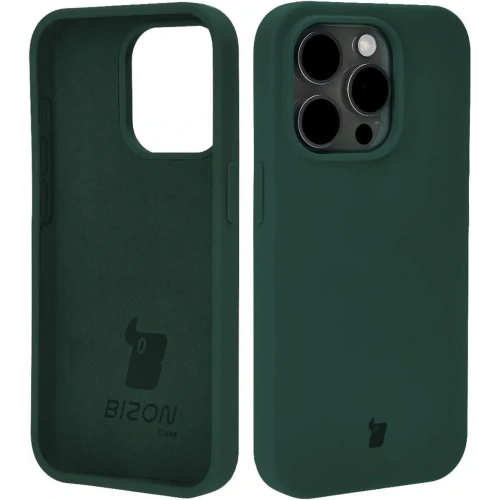 Etui silikonowe do Apple iPhone 15 Pro Bizon Soft Case ciemnozielone