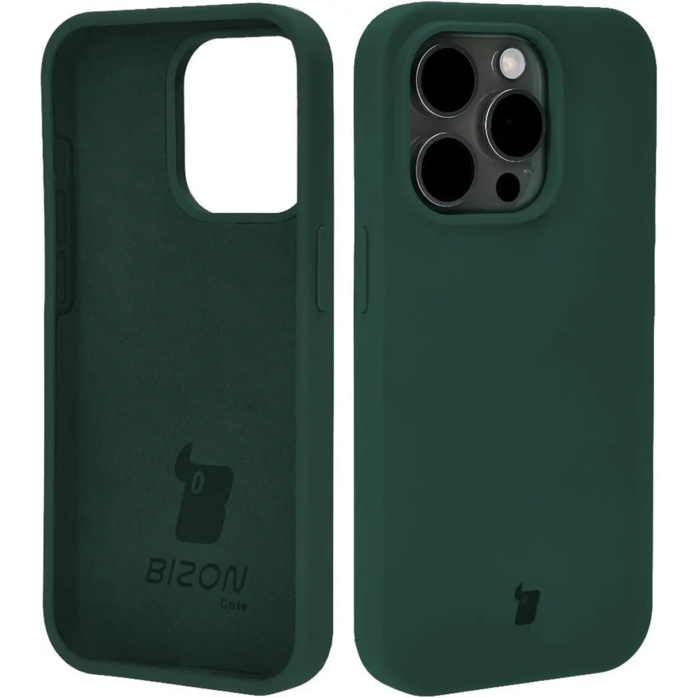 Hurtownia GSM - Etui silikonové do Apple iPhone 15 Pro Bizon Soft Case tmavě zelené - BIZ5324 - {ean13} - Hurt
