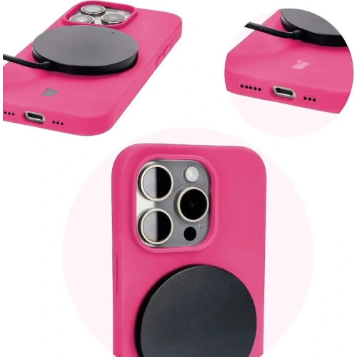 Etui silikonowe do Apple iPhone 15 Pro Bizon Soft Case fuksja