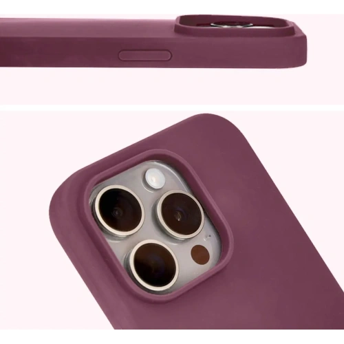 Etui silikonowe do Apple iPhone 15 Pro Bizon Soft Case ciemnofioletowe