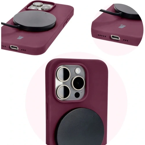 Etui silikonowe do Apple iPhone 15 Pro Bizon Soft Case ciemnofioletowe