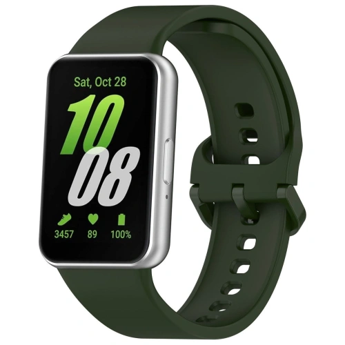 Pasek Bizon Strap Watch Silicone do Samsung Galaxy Fit 3 ciemnozielony