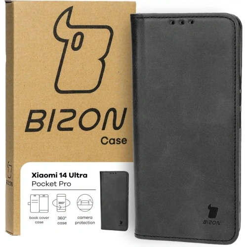 Etui z klapką Bizon Case Pocket Pro do Xiaomi 14 Ultra czarne