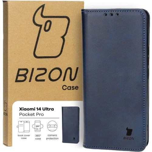 Etui z klapką Bizon Case Pocket Pro do Xiaomi 14 Ultra granatowe