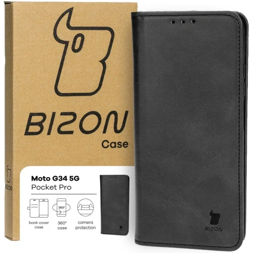 Etui z klapką Bizon Case Pocket Pro do Motorola Moto G34 5G czarne